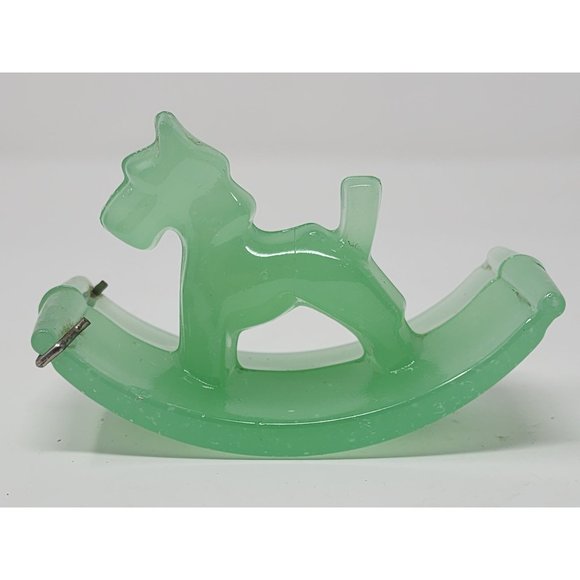 Vintage Scotty Dog Ink Blotter Opaque Green Jadeite Glass - Picture 2 of 10